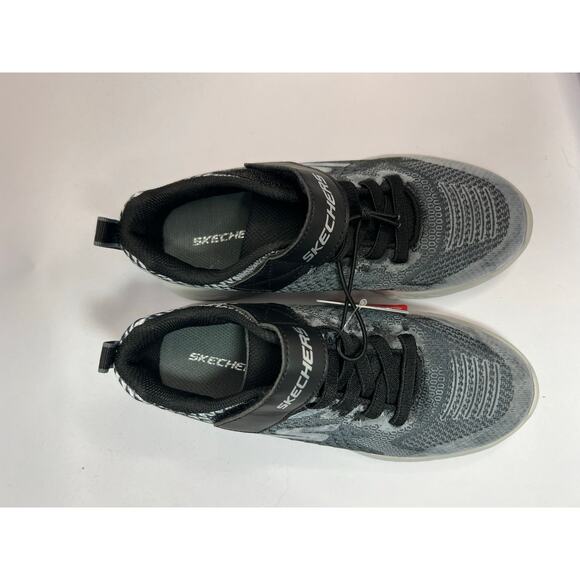 Skechers Microspec Max Sneakers Black Gray Knit Mesh Boys NWT Lightweight - Picture 4 of 9